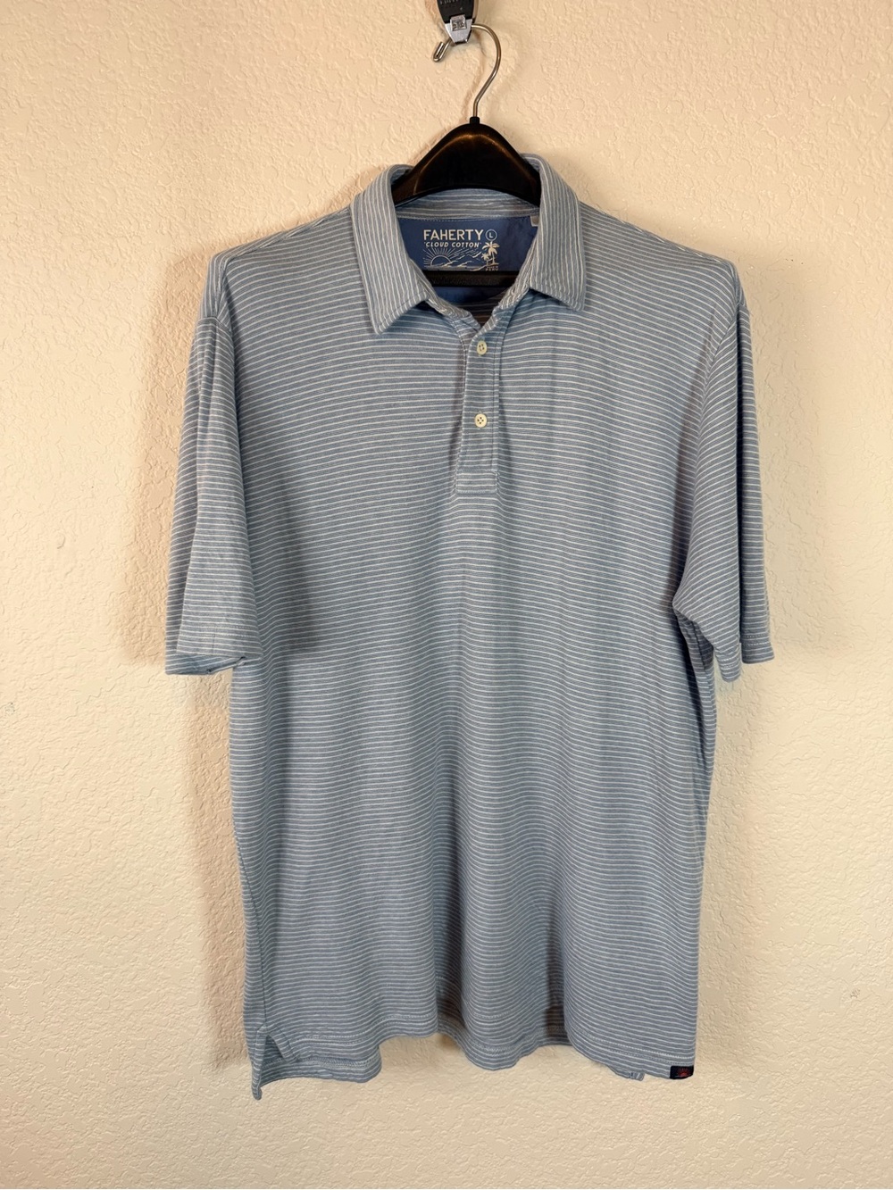Faherty Men's Cloud‎ Cotton Polo Large